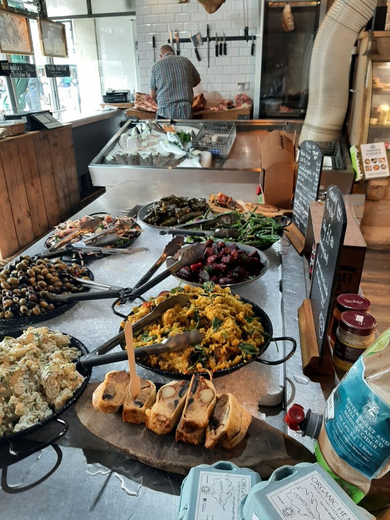 Food display in the Salt Pig, Swanage