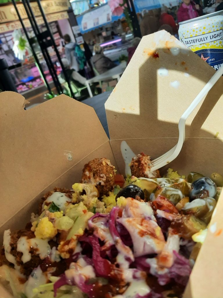 The Falafel Stall in Swansea Market  -  a salad bowl, with falafels.