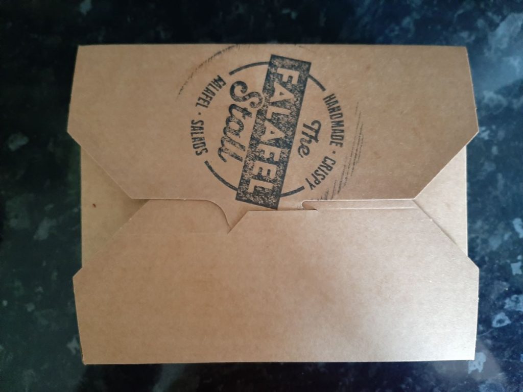 The Falafel Stall in Swansea Market  - boxed  salad bowl with falafels.