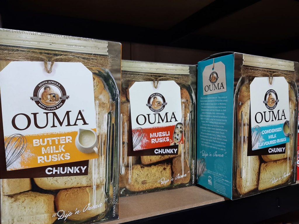 Nala's Shop - South African Products:  Ouma Butter Milk Rusks, Ouma Muesli Rusks and Ouma Condensed Flavoured rusks.