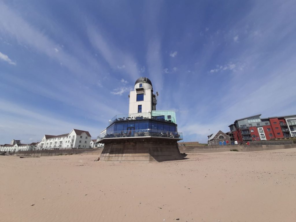 The Observatory Swansea beach view.