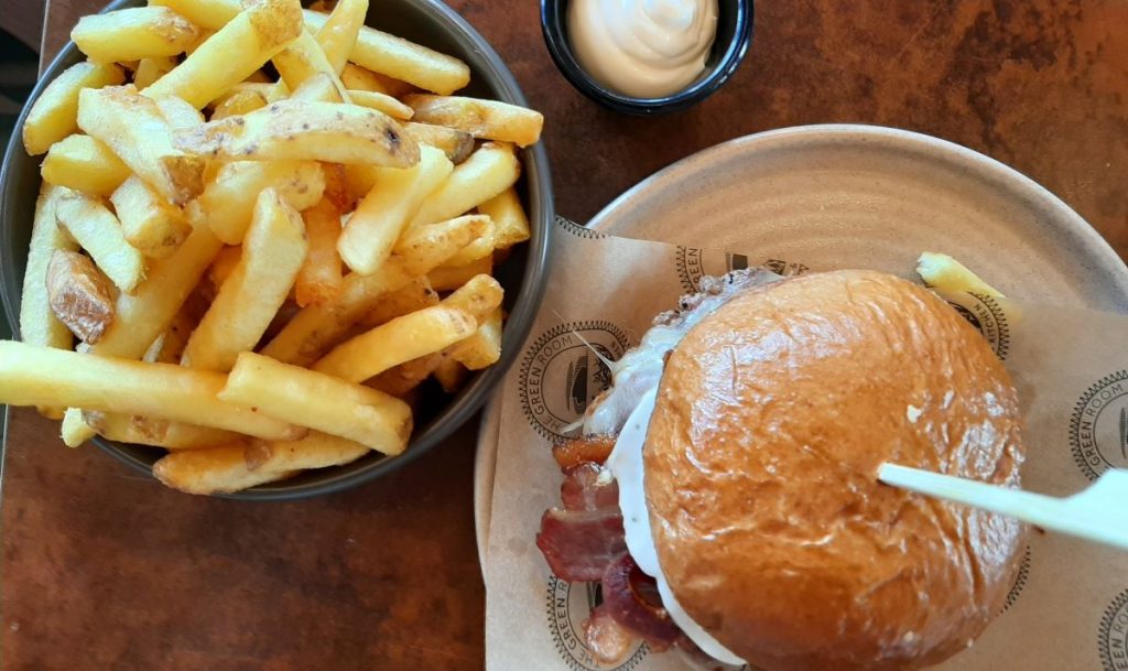 Brioche Brunch and Fries at  'The Green Room in Swansea'