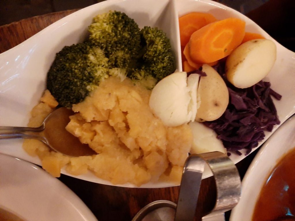 Accompanying vegetables at No Sign Wine Bar Swansea 