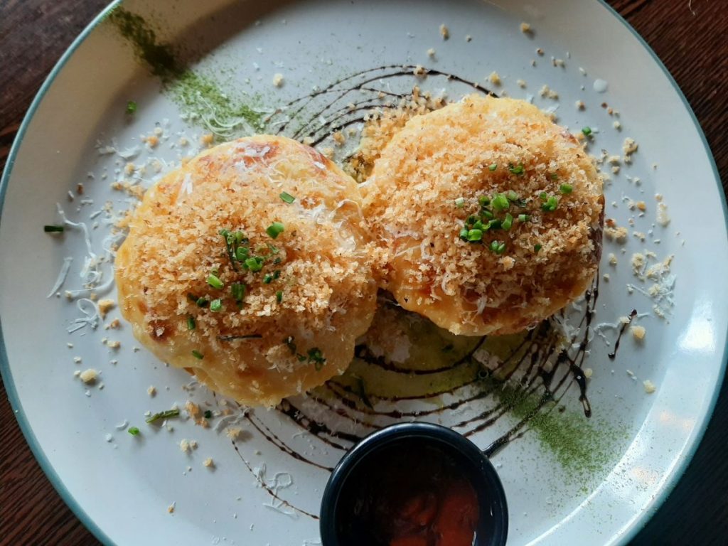 Photo of the Cheese and toasted muffin with brown Sauce at 'The Storyteller' in Swansea