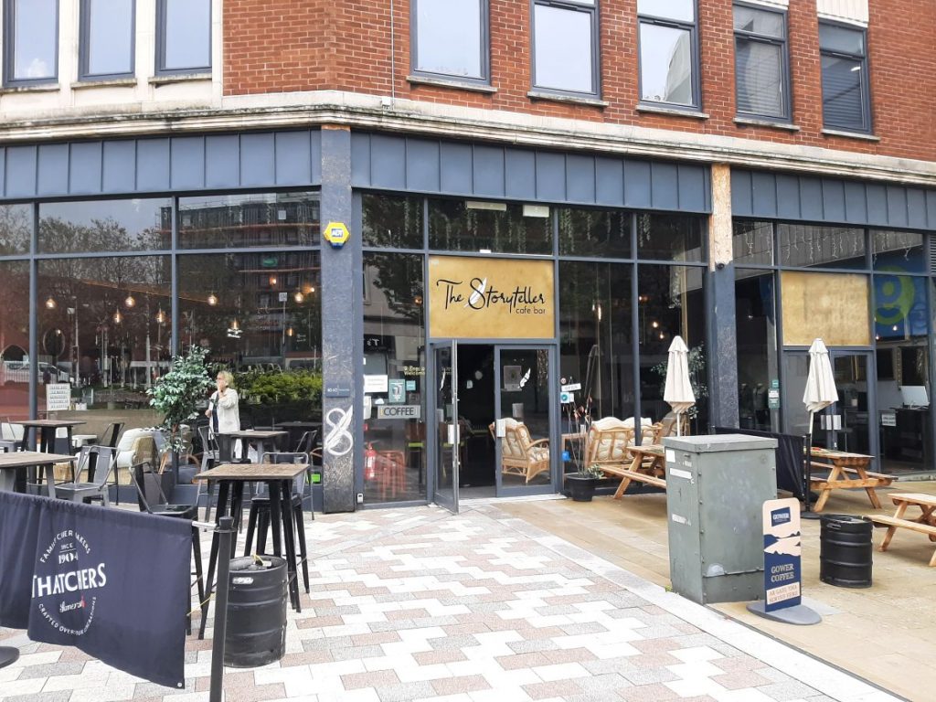 Façade of the 'The Storyteller' in Swansea