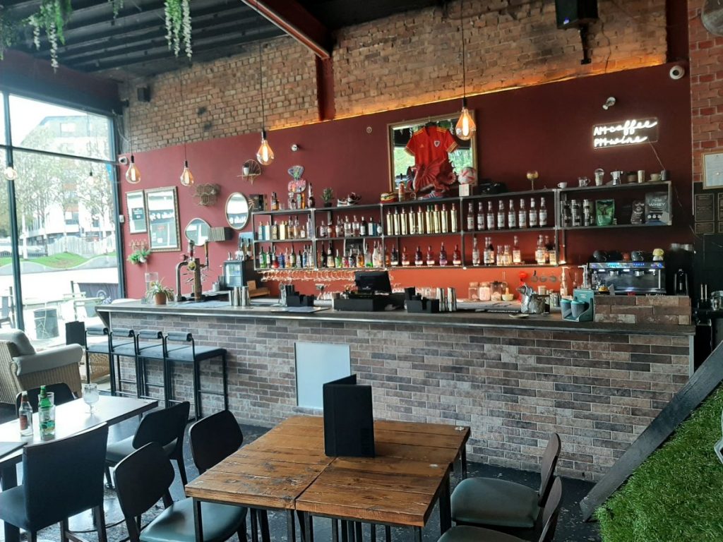 Interior bar of the Façade of 'The Storyteller' in Swansea