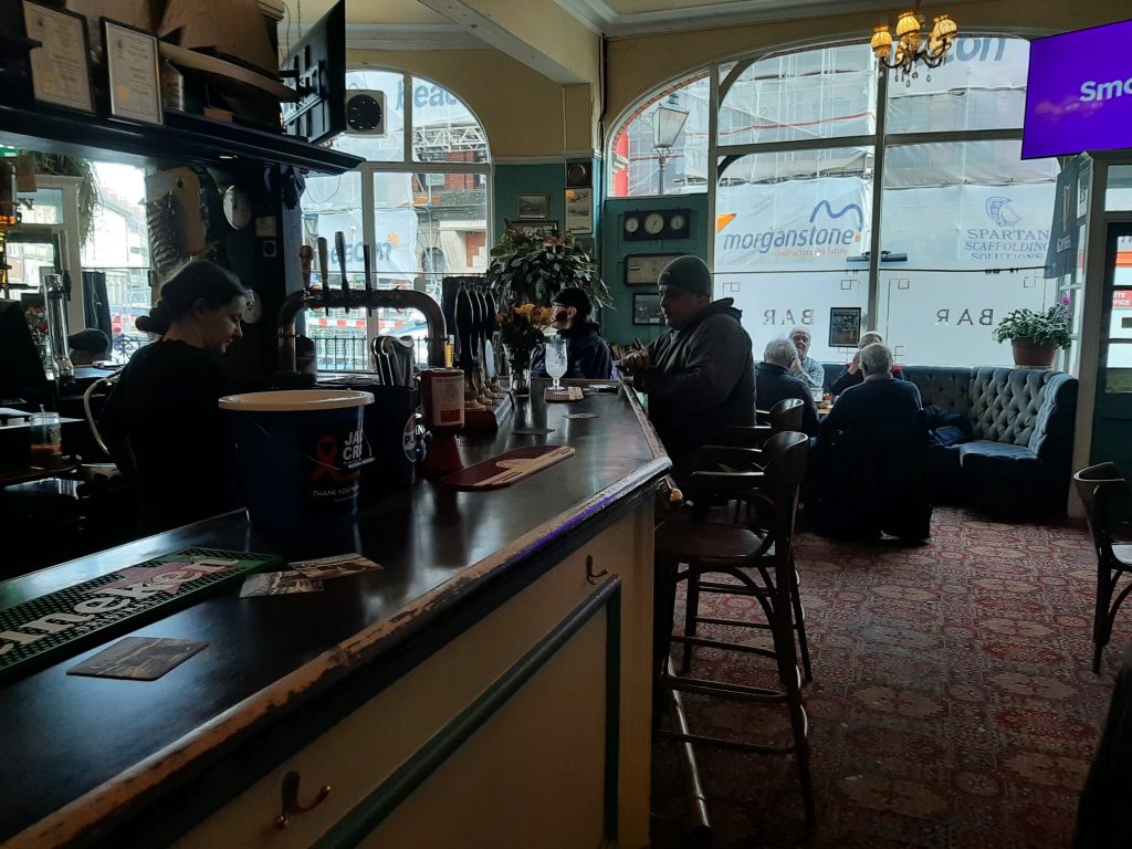 Bar interior of Queen's Hotel Swansea