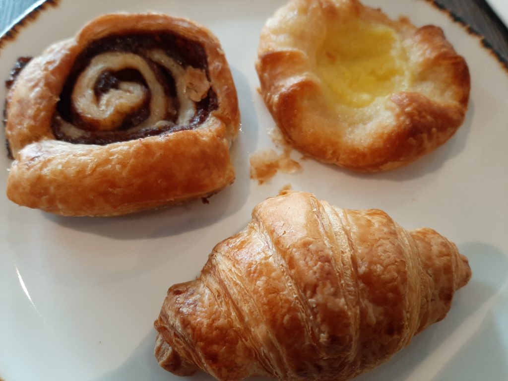 Breakfast: Sweet pastries at the Hilton London Wembley.