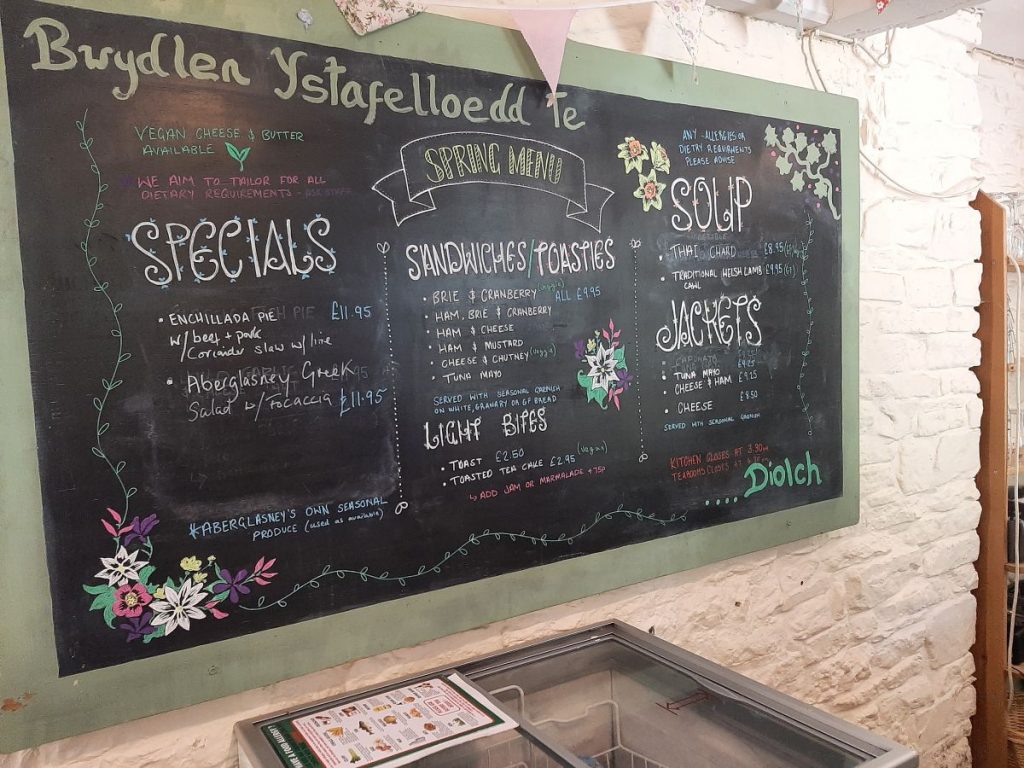 Menu at Aberglasney Gardens Tearoom