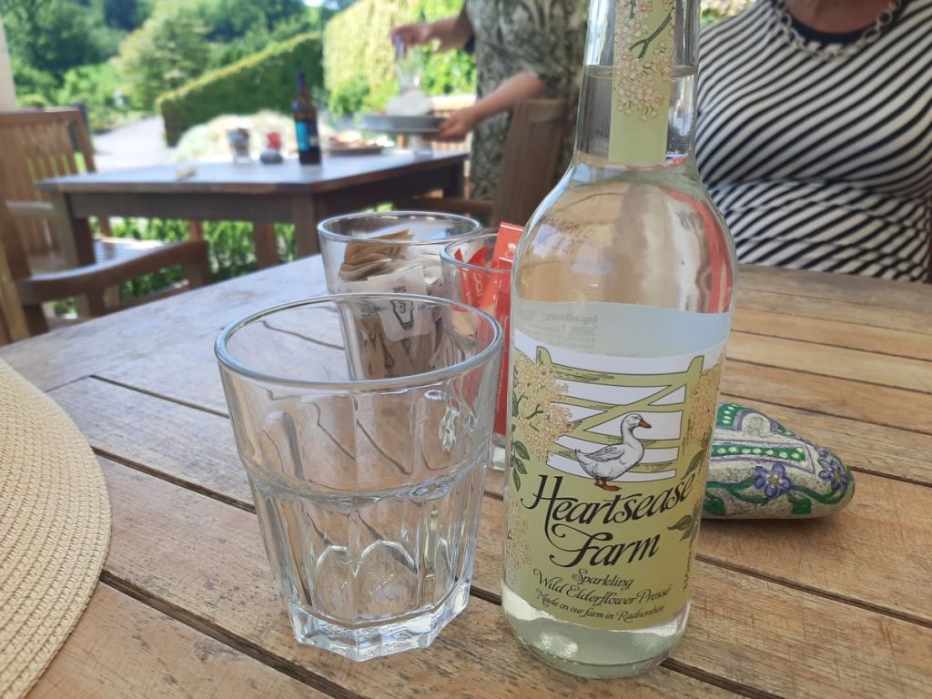 Elderflower presse at Aberglasney Gardens Tearoom