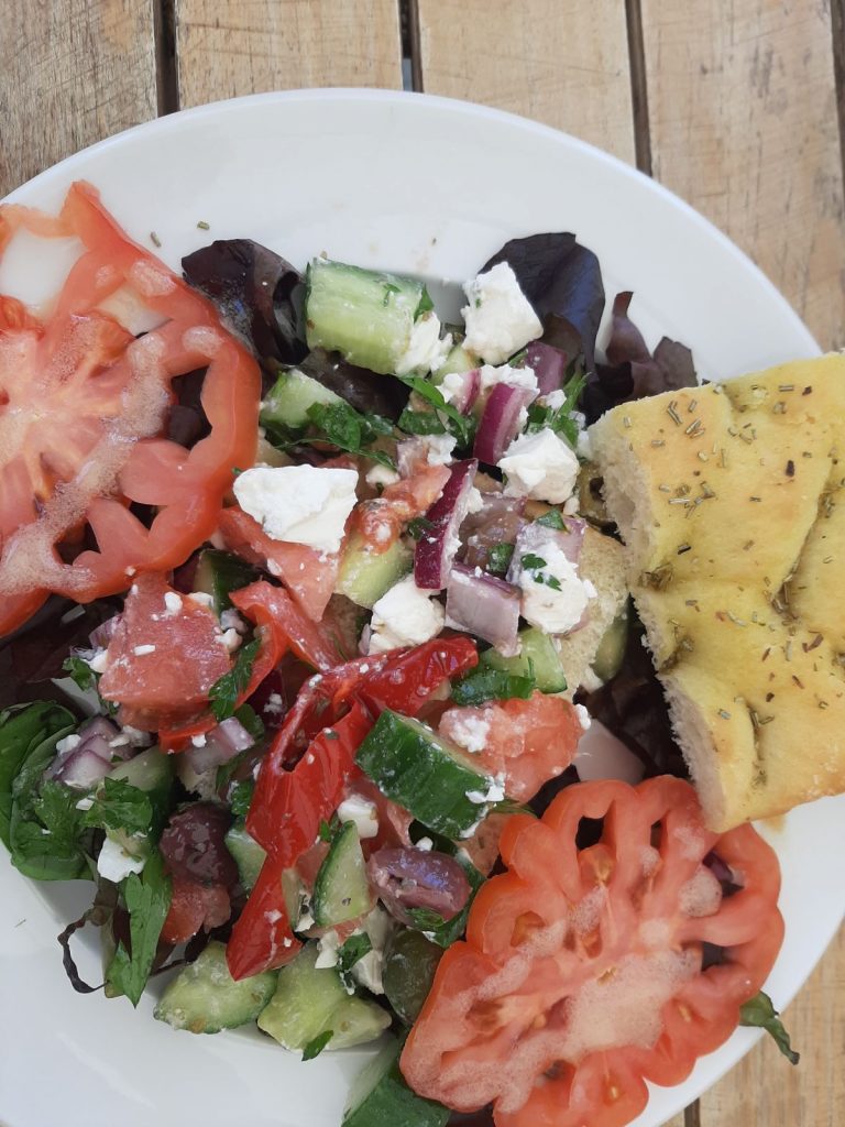 Greek salad at Aberglasney Gardens Tearoom