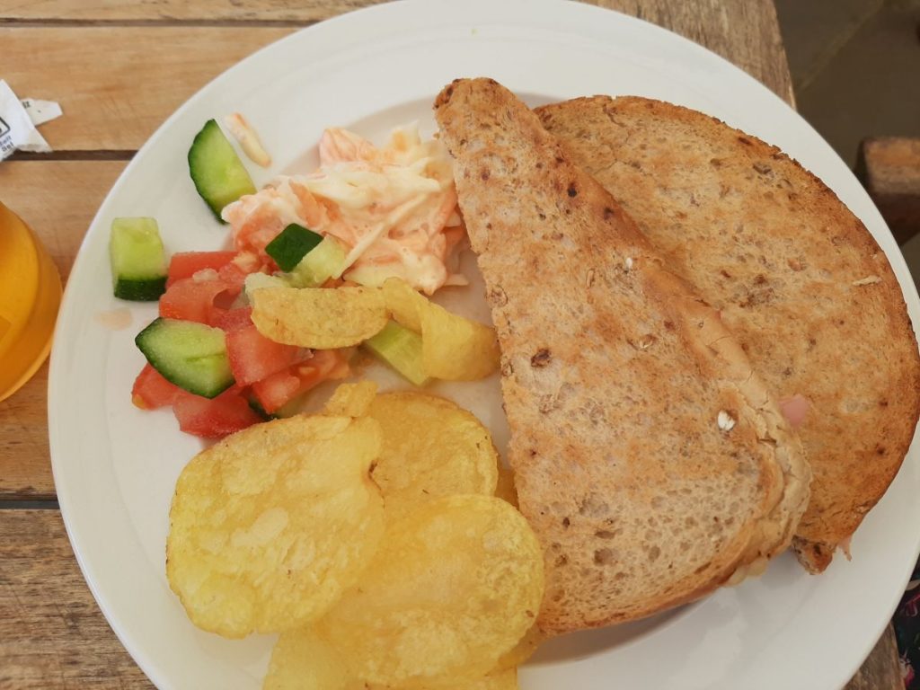 Ham and cheese toastie at Aberglasney Gardens Tearoom