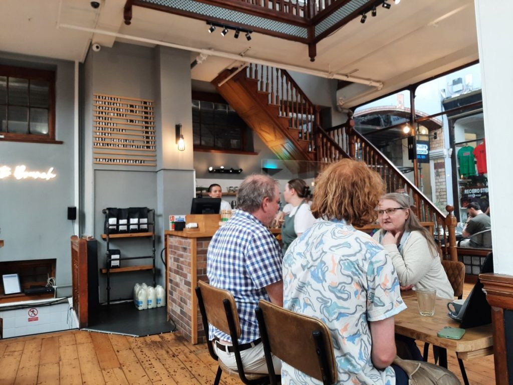 The interior of the Maple & Bean, located at 28 Morgan Arcade, Cardiff.