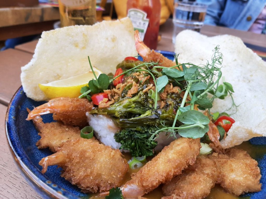Crispy King Prawn Rice Bowl at O'Neill's,Trinity St, Cardiff 