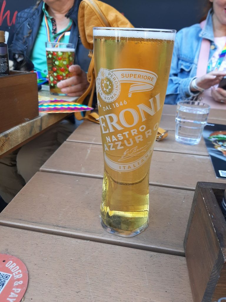 A refreshing pint of Peroni at O'Neill's,Trinity St, Cardiff 